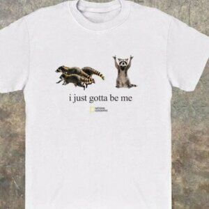 National Geographic Raccoon Graphic Tee I Just Gotta Be Me T-Shirt